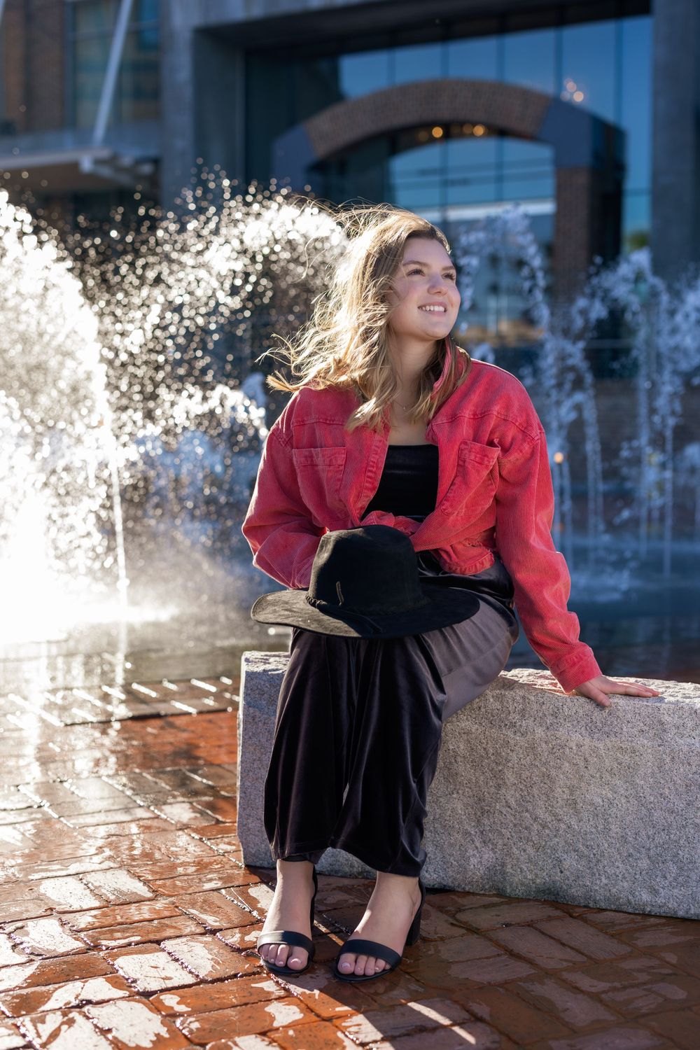 Stunning and fashion inspired photo of a high school senior at Plant Riverside District, Savannah, Ga.