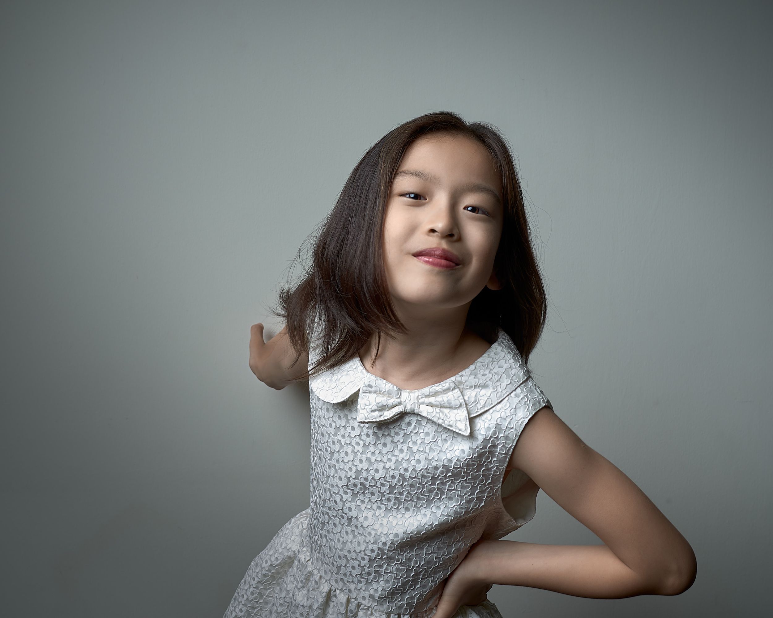 Hester Chinese girl birthday photos fashion pose sassy smile