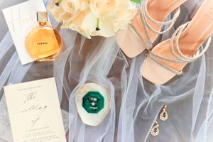 Wedding details lay flat