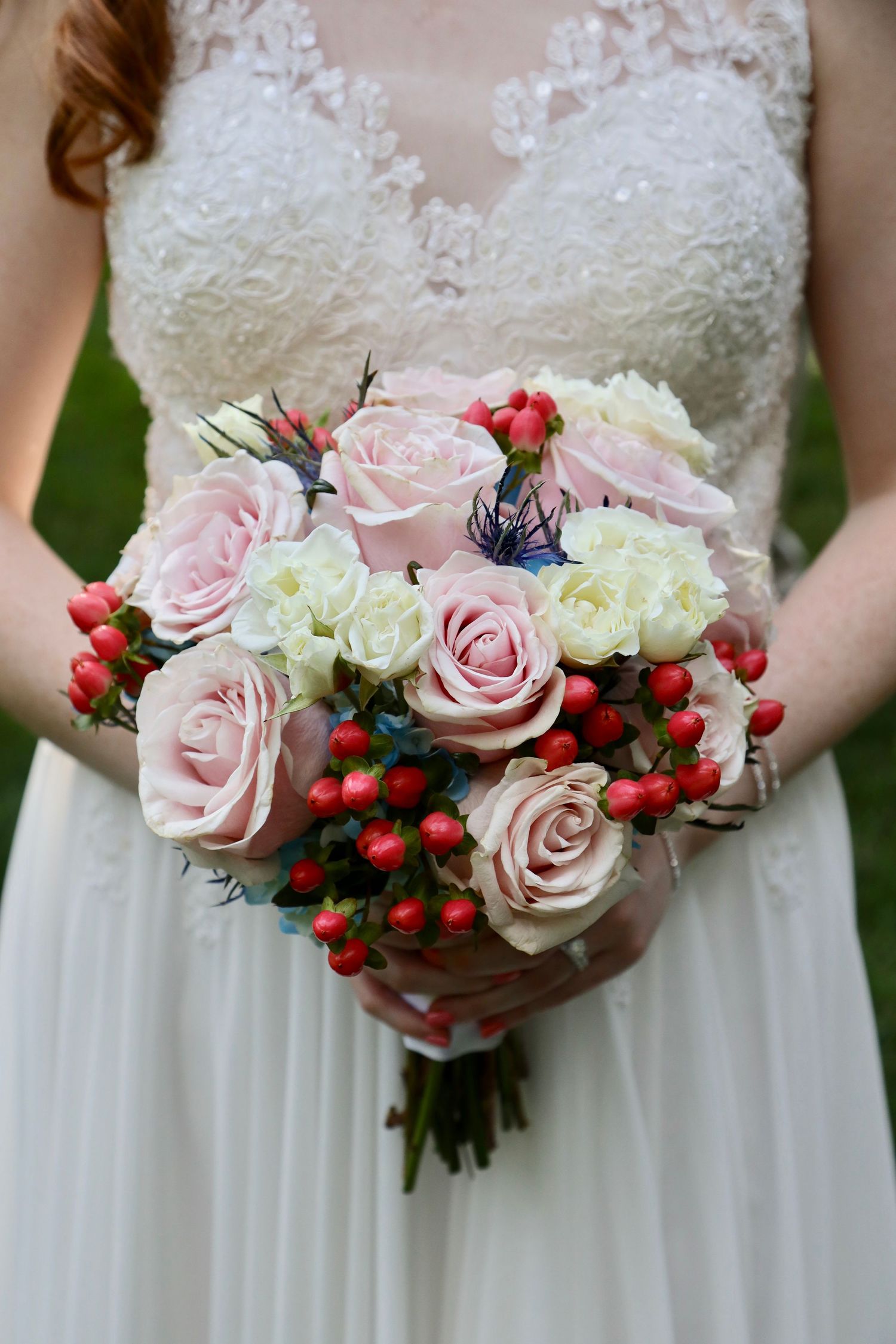 Close up of bridal bouquet