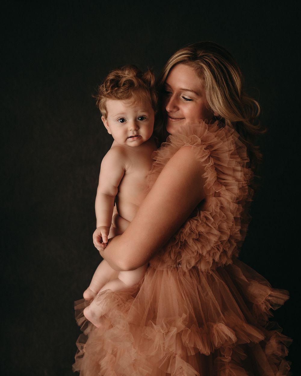 Professional milestone photo with mom