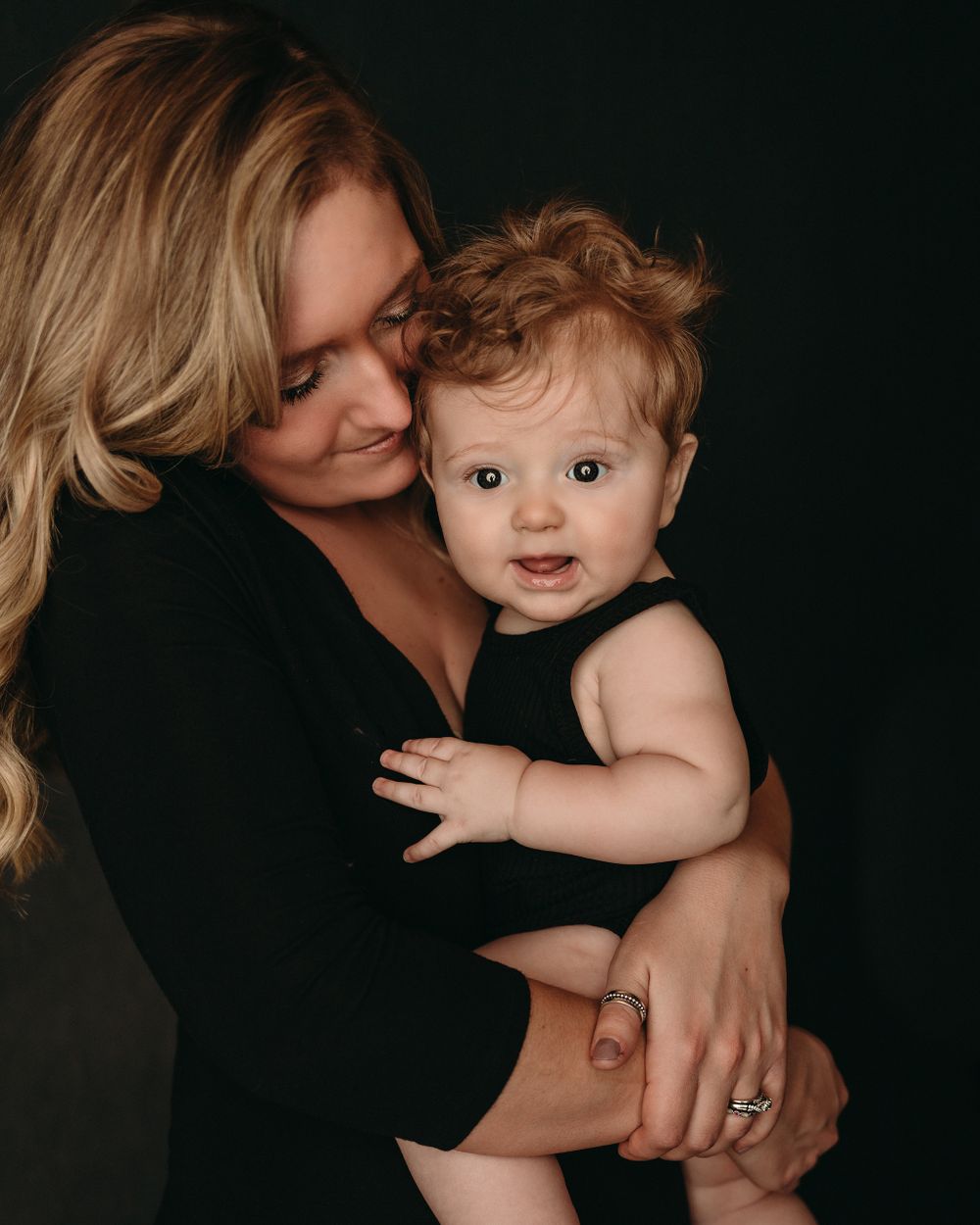Professional milestone photo with mom