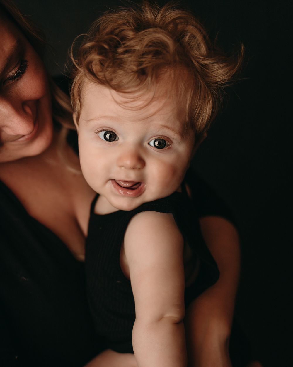 Professional milestone photo with mom