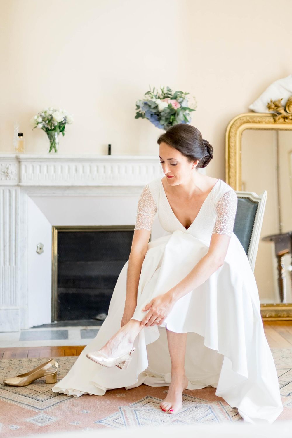 photographe mariage rennes bretagne mariée chaussures