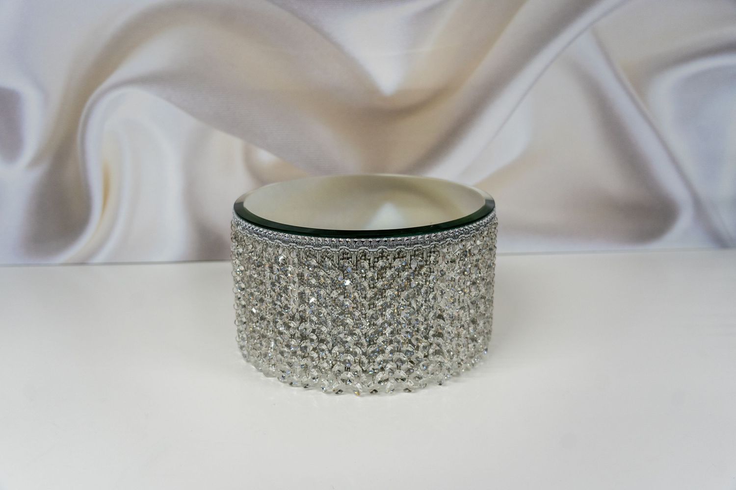 Diamante round cake stand hire