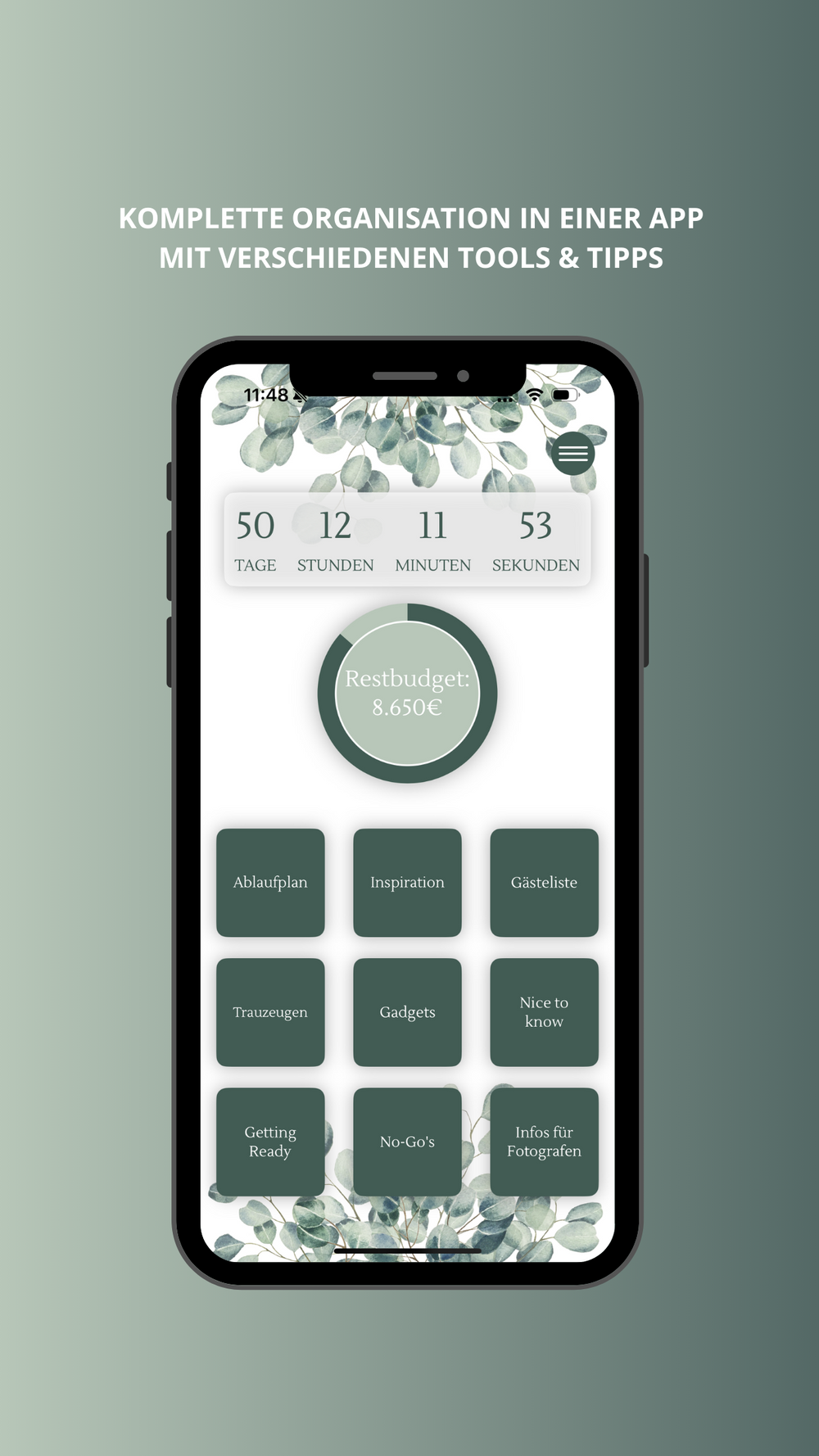 WeddingGuide-App mit verschiedenen Tools und Tipps Bad Saulgau Jovanna Burkard KWICKSHOT
