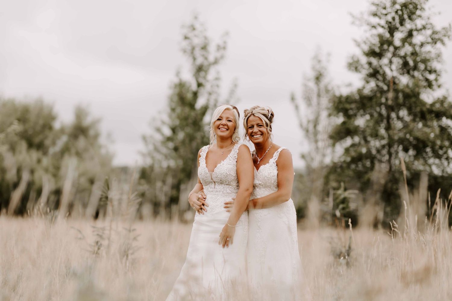 South Causey Inn, Farm House, Same sex couple on wedding day, by the lake