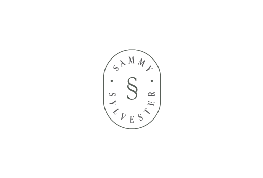 Minimalist black and white circular logo design on white background.