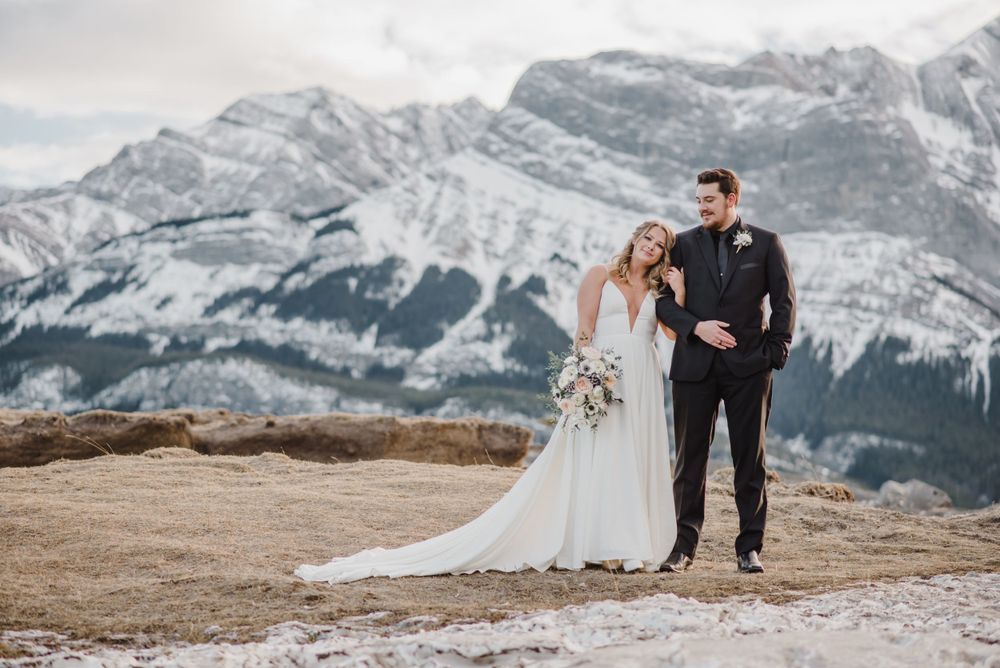 Bride and Groom Portraits, Nordegg Abraham Lake Elopement, Alberta Wedding, Rocky Mountain House, Rocky Mountain Bride