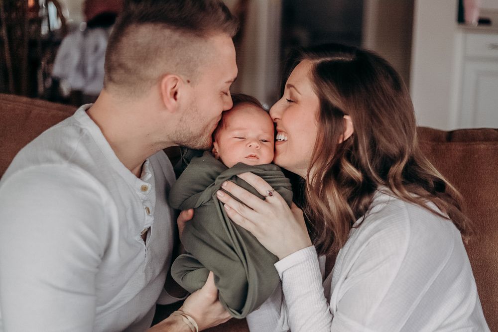 Series of tender family moments captured in soft natural light.