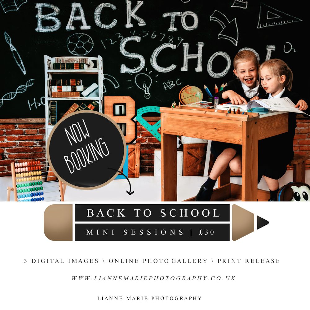 Lianne Marie Photography back to school flyer