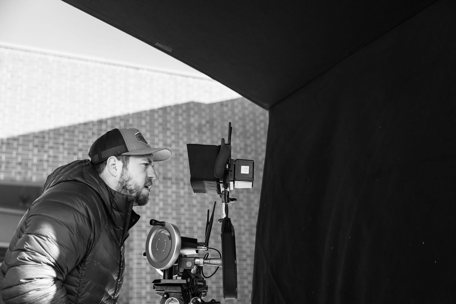 Artistic black and white photography sequence showing creative camera angles.