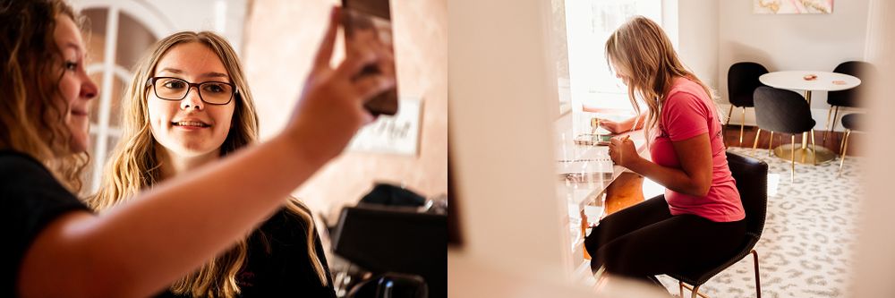 Candid shots of bakery staff working and interacting in a sunlit kitchen space.