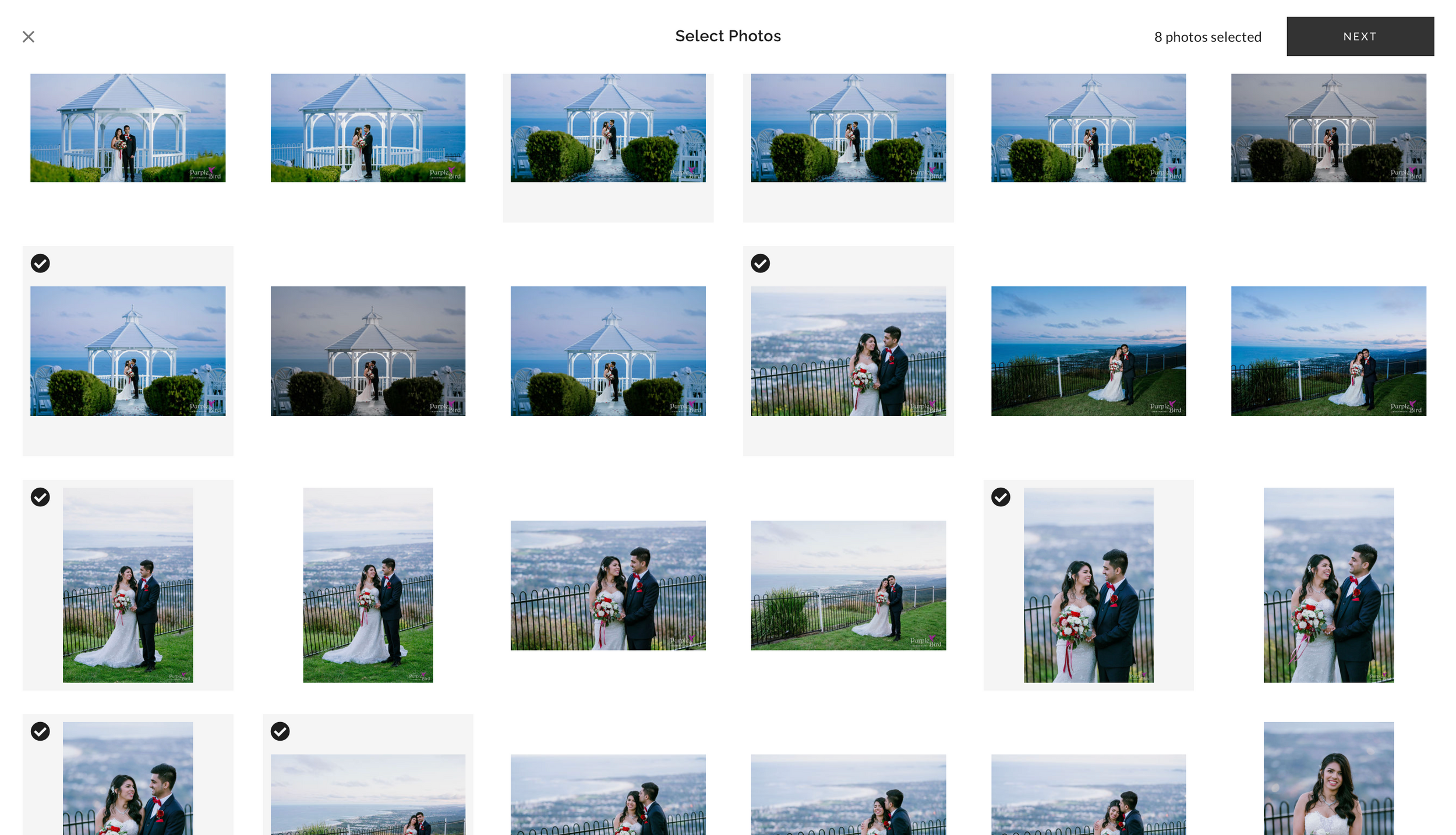 Multiple wedding photos showcasing scenic coastal views and intimate moments at an oceanside venue.