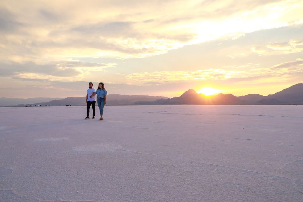 engagement photos at the salt flats