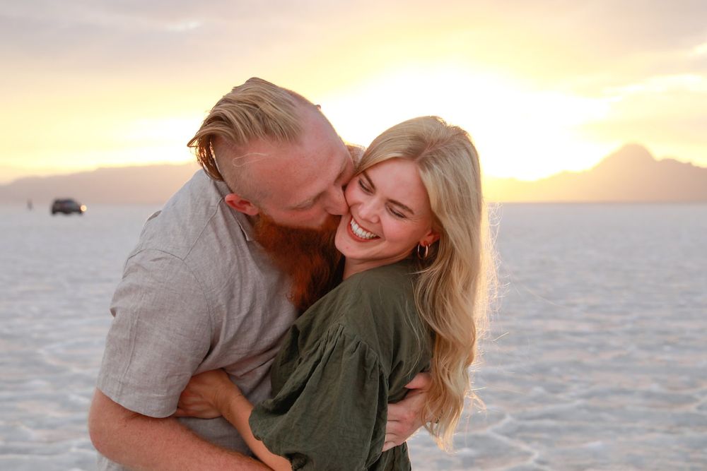 engagement photos at the salt flats