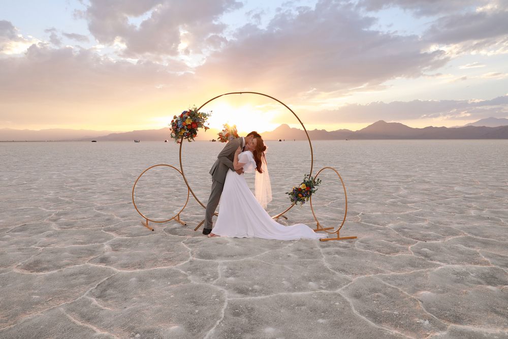 engagement photos at the salt flats