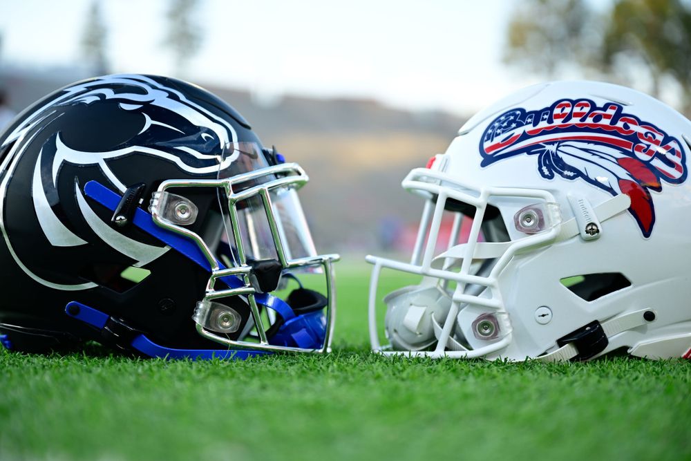 College Football Fresno State Football Boise state football Helmets on the ground before a rival game