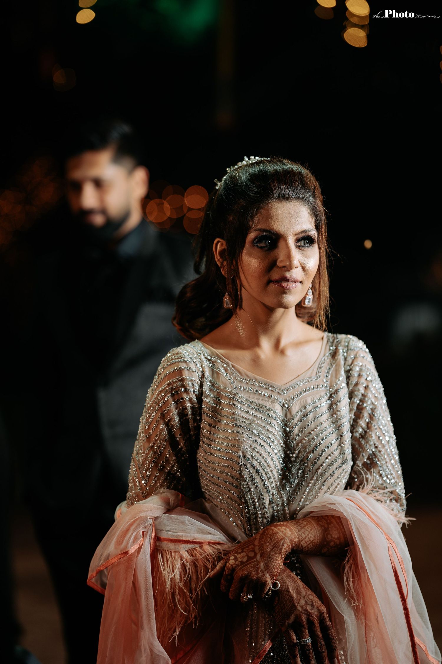 Sparkling evening celebration with bokeh lights creating a dreamy ambiance.