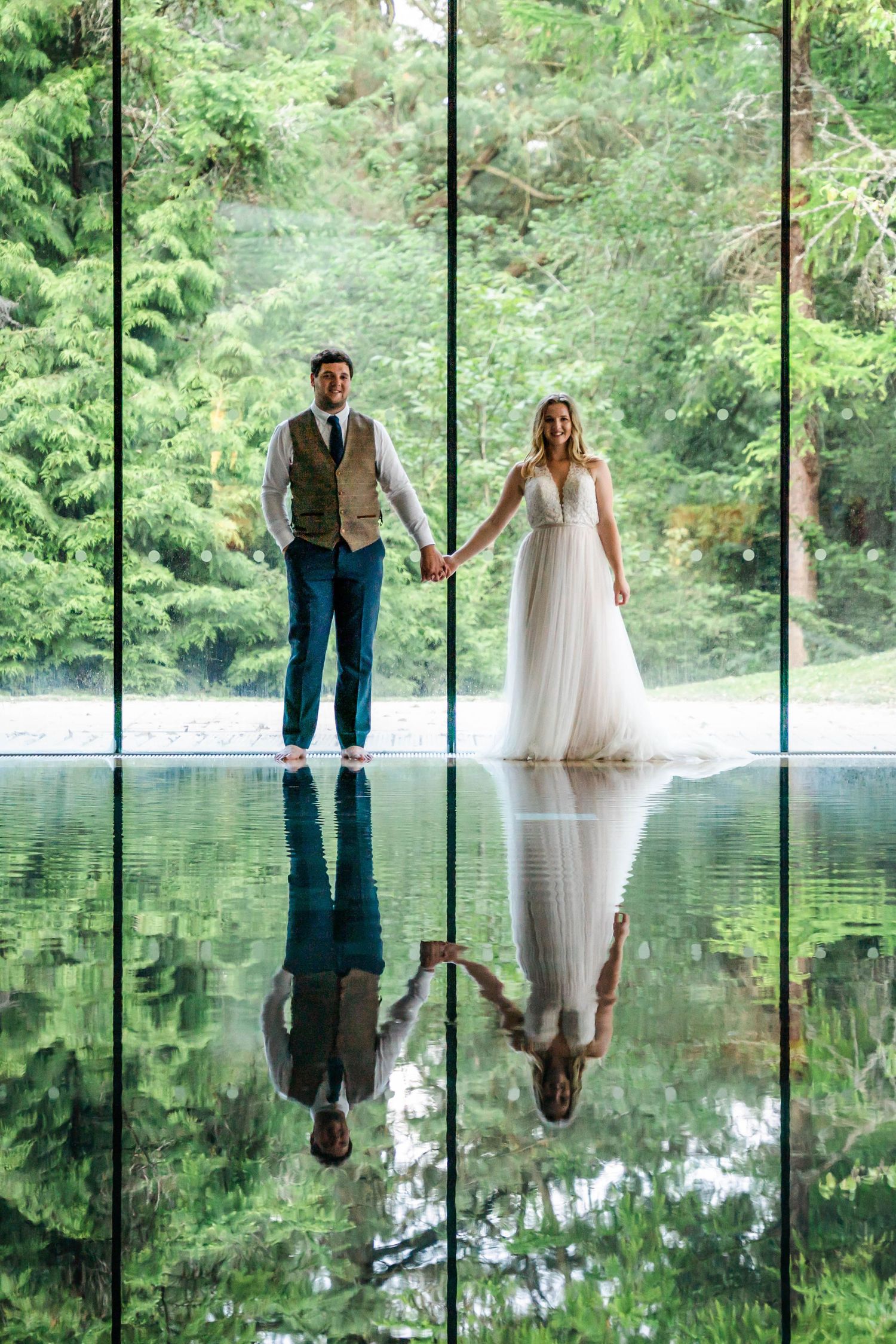 Zara Davis Wedding Photography Cheltenham Cowley Manor Gloucestershire Spa Swimming Pool