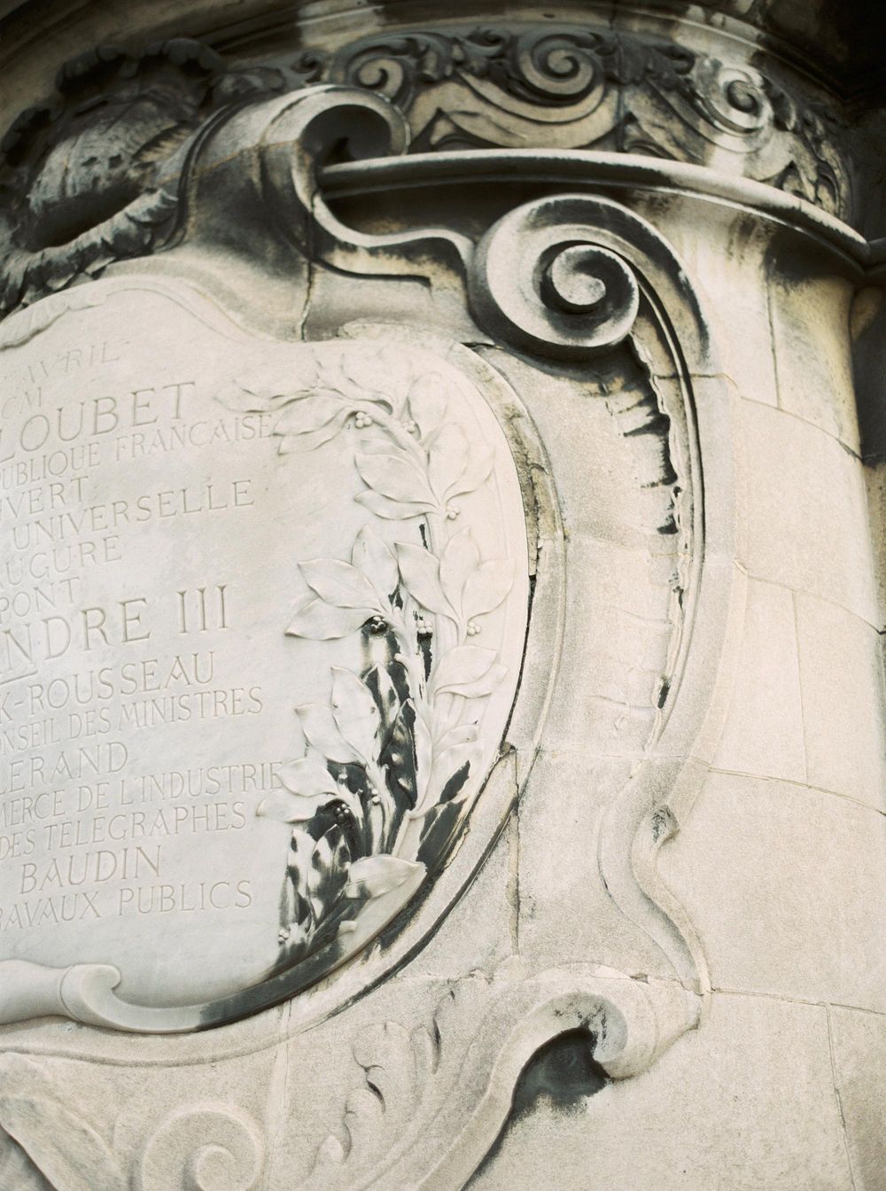 Historic detail of bridge in Paris.