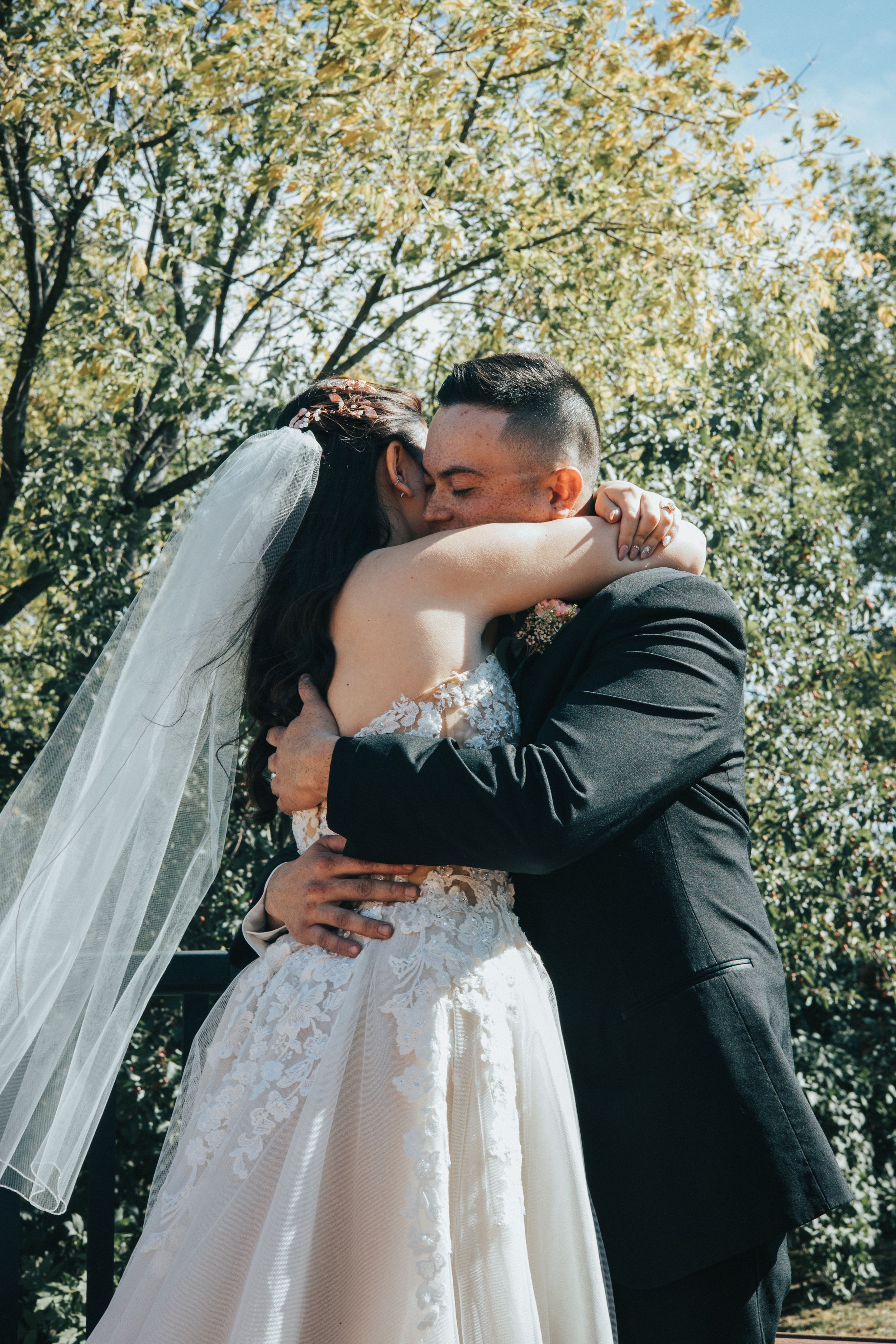Beth and Kris Wedding Photographer VNDRDOG Media Nanton Hugging