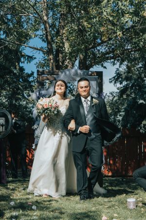 Beth and Kris Wedding Photographer VNDRDOG Media Nanton  Walking Down The Aisle