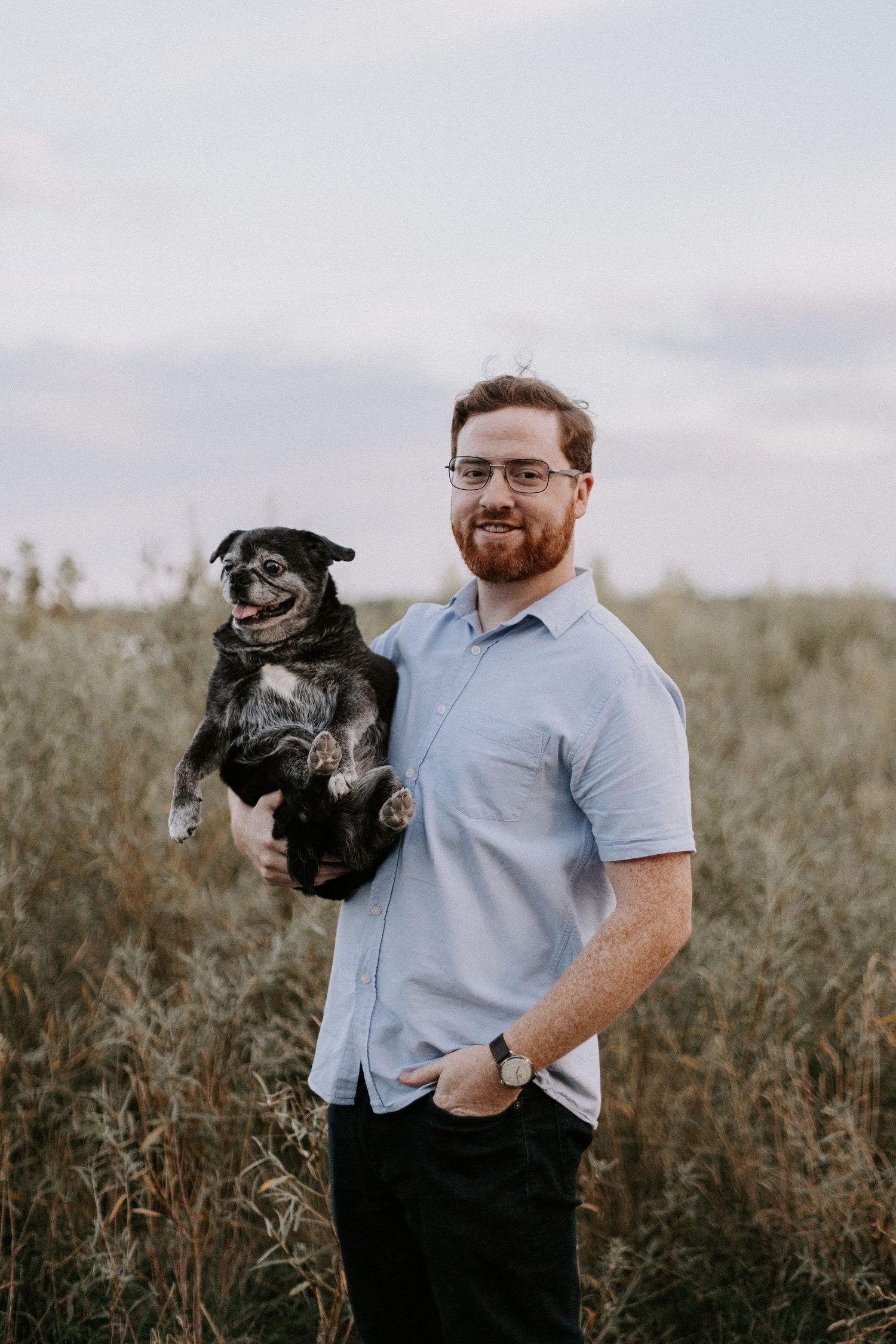 toronto engagement session photography cherry beach candid with dog