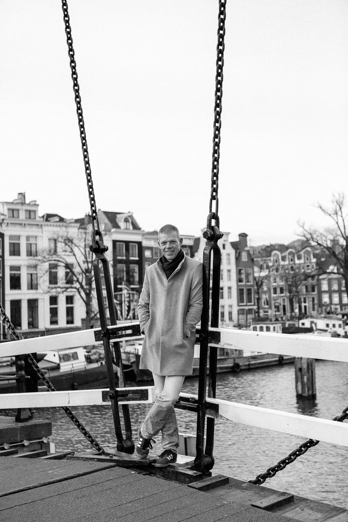 Steph Louwrens from Dust and Dreams Photography on a bridge in Amsterdam.