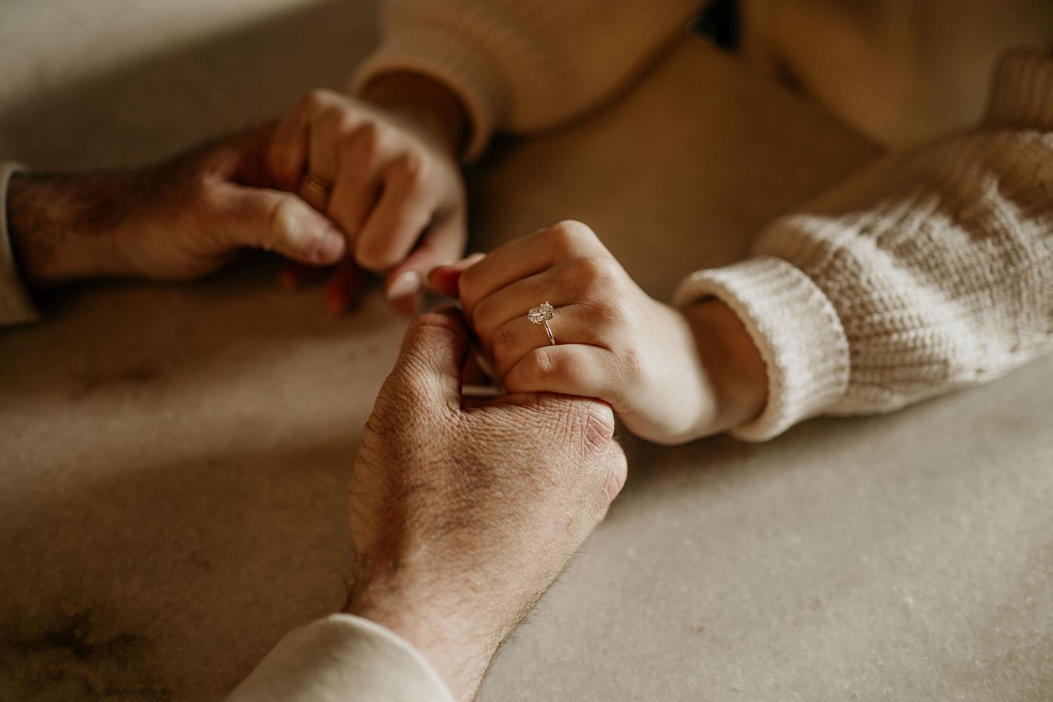 By The Clarks Proposal Photo Couple Hands Earthy Tones