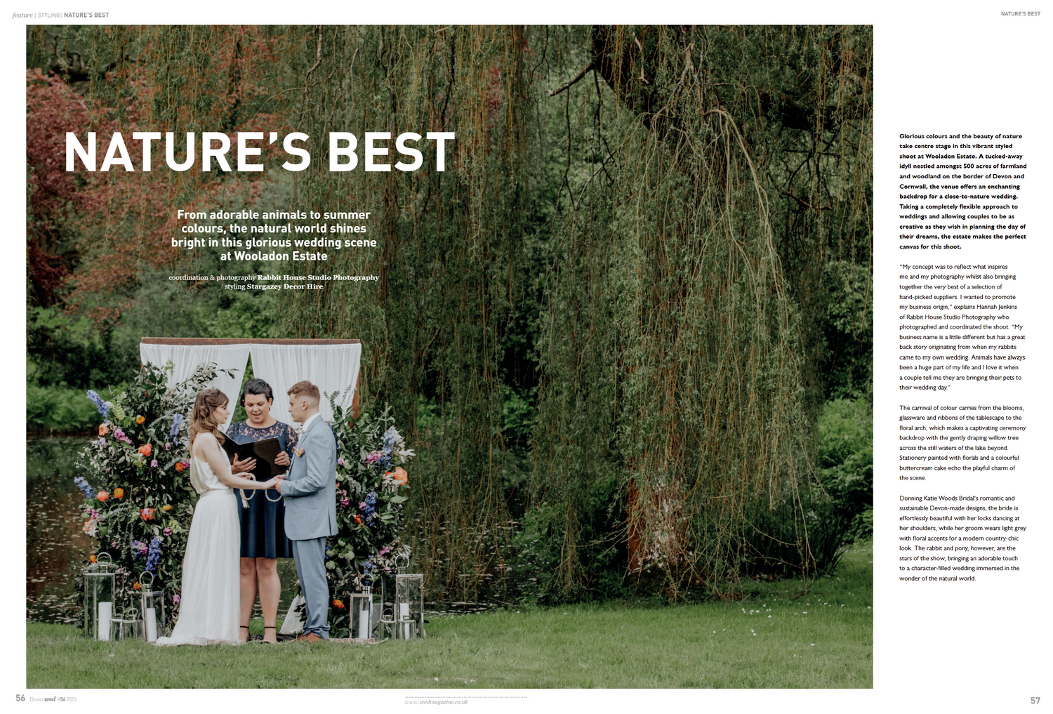wed magazine front cover Cornwall wedding photography