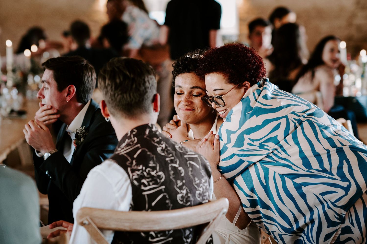 bride-hugging-wedding-guests-old-gore-yardspace-events-wedding