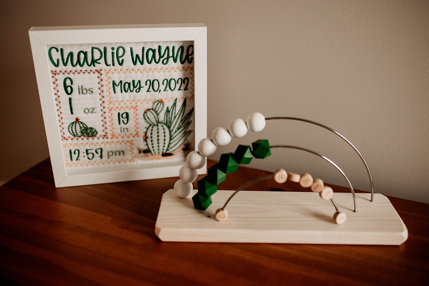 A shot of the decor in a baby boy's nursery.