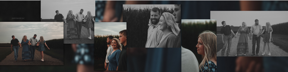 Jade Made LLC photographer in Iowa captures family by corn in Iowa
