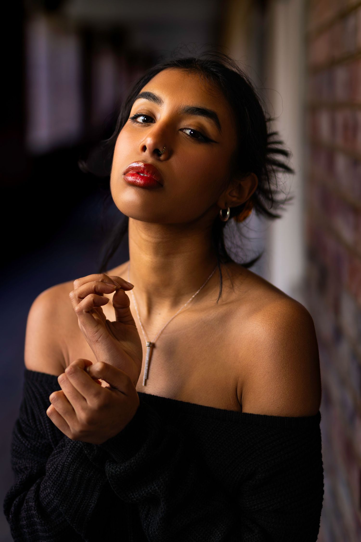 Golden Rahrah photoshoot in The Barbican with RGB lights by Kush Rattan Photography
