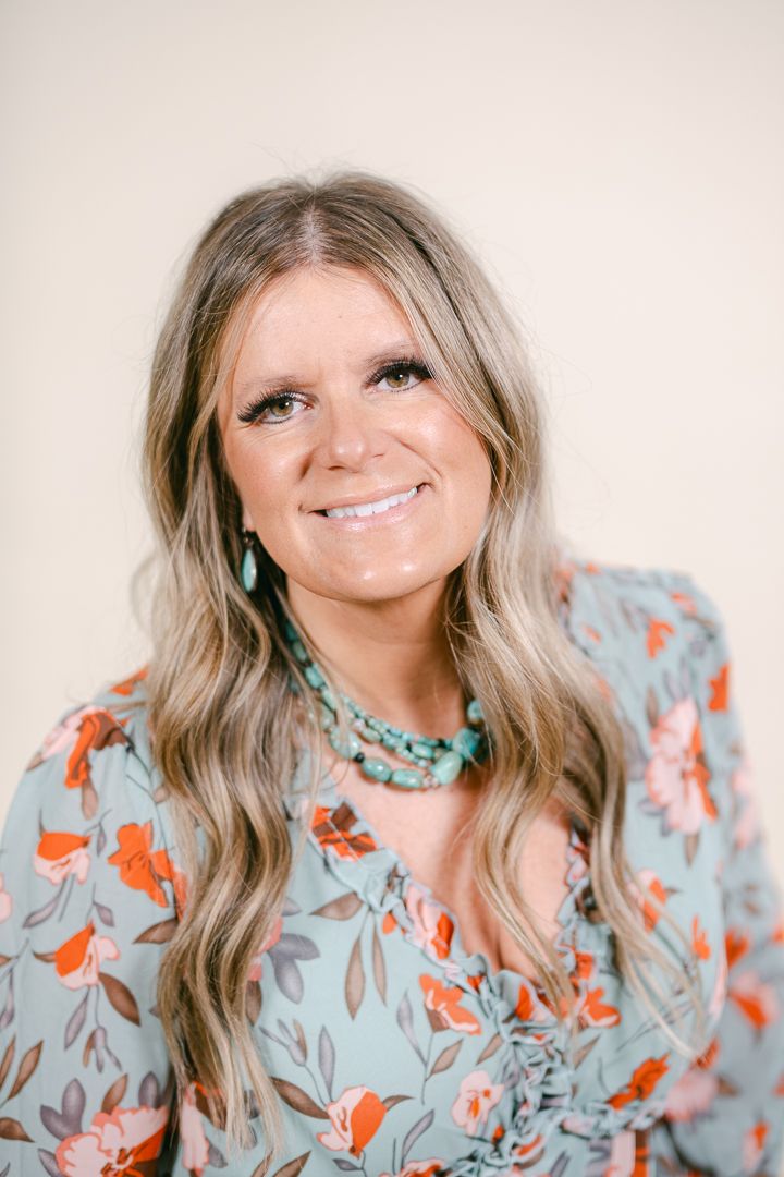 Headshot on beige with Michelle Deppe Photography in Kaysville, Utah