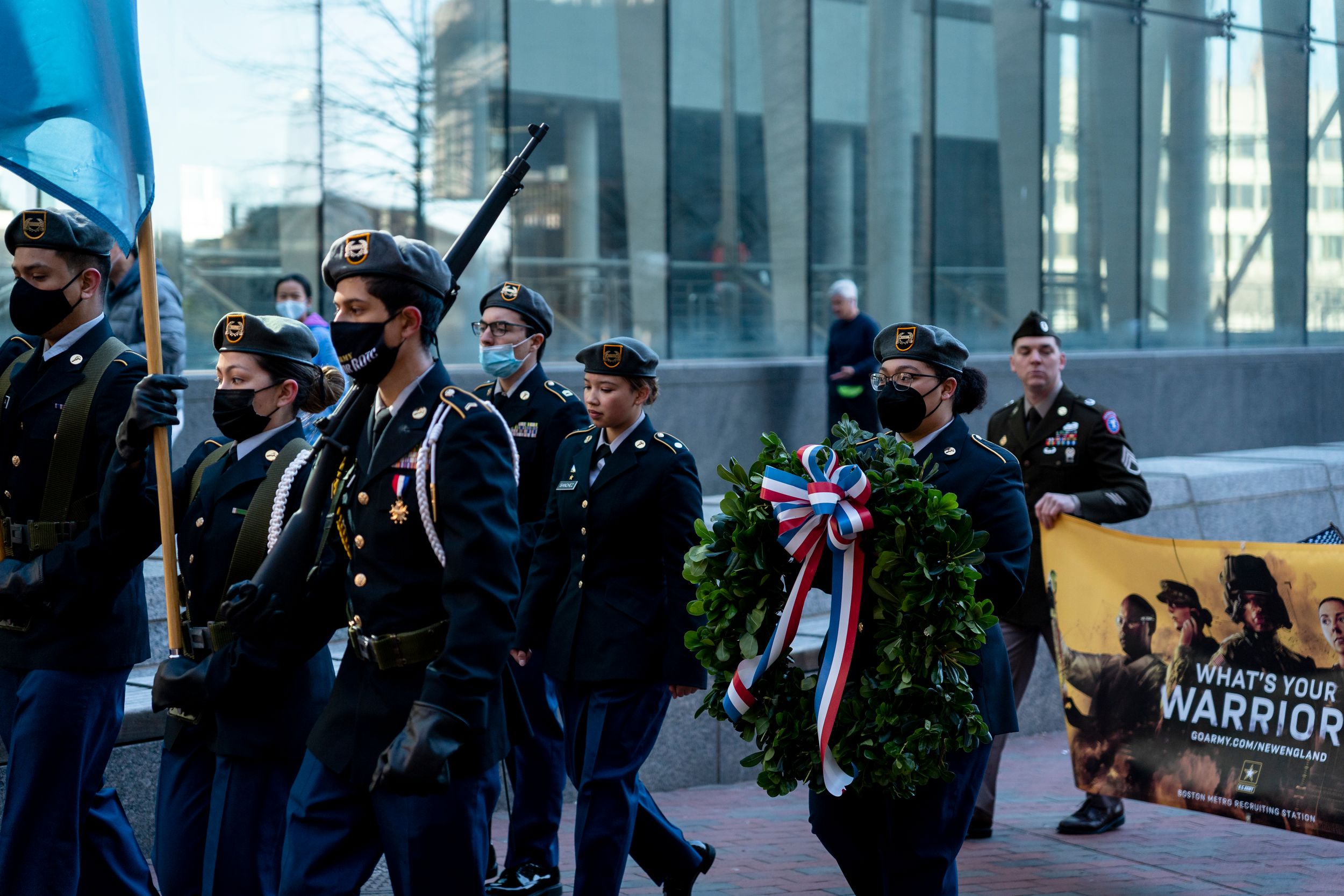 Flag Parade Paul Revere Boston, Darius Boamah