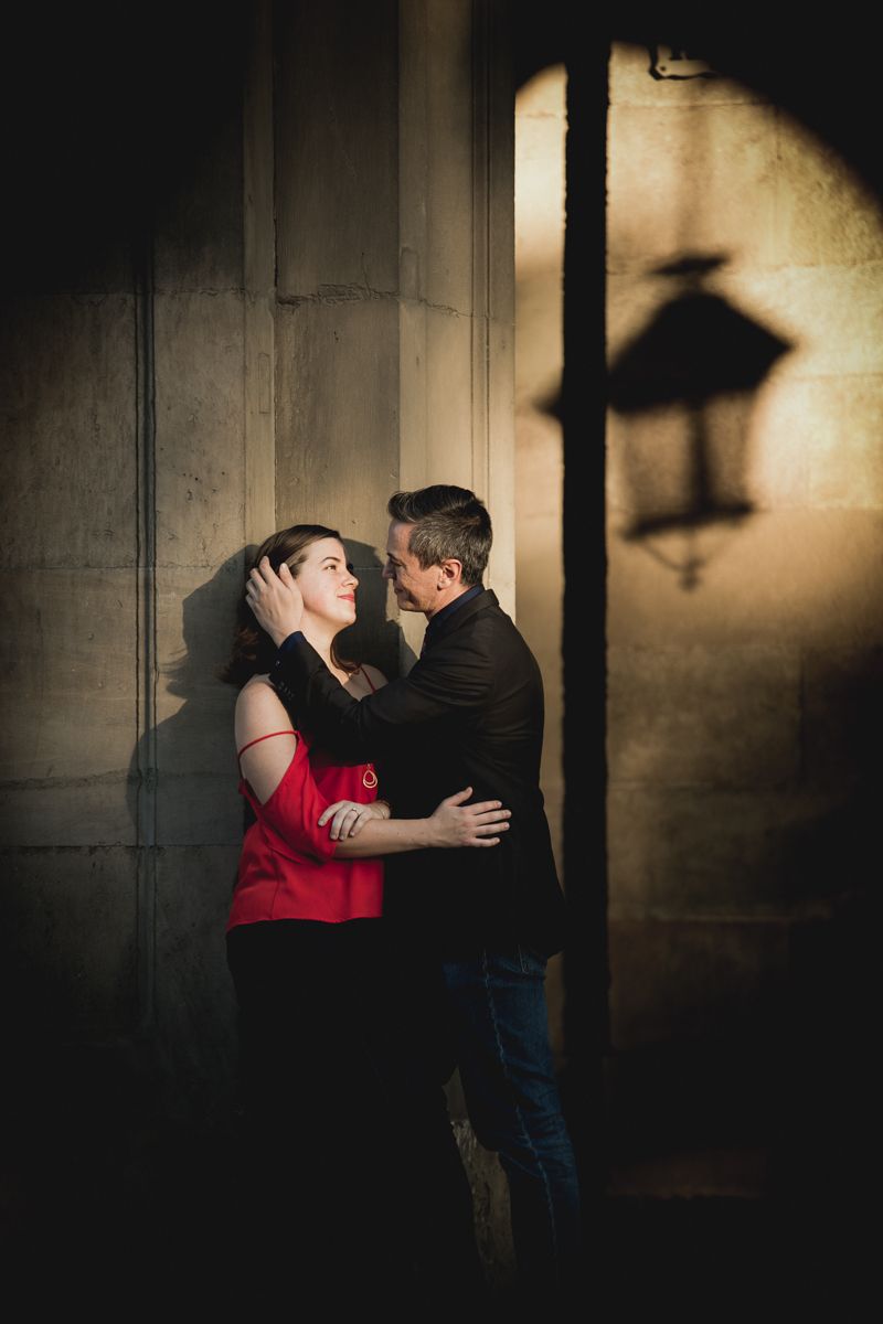 Man strokes fiancé's face on the street in Barcelona
