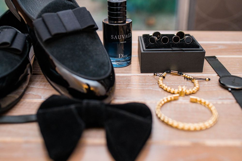 groom details with shoes and bowtie
