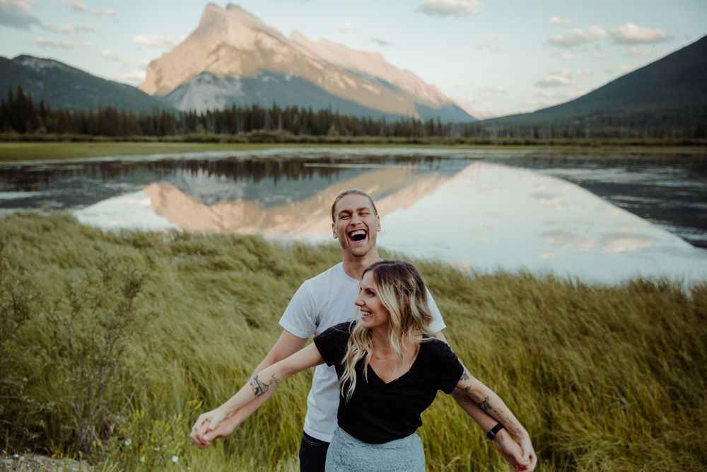 lifestyle vermillion lakes sunset laugh