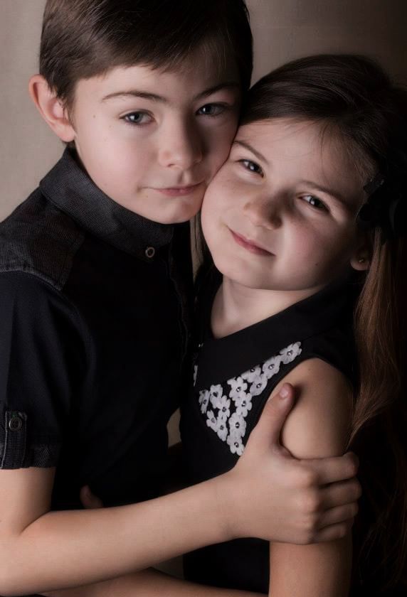children's portrait photo of brother and sister