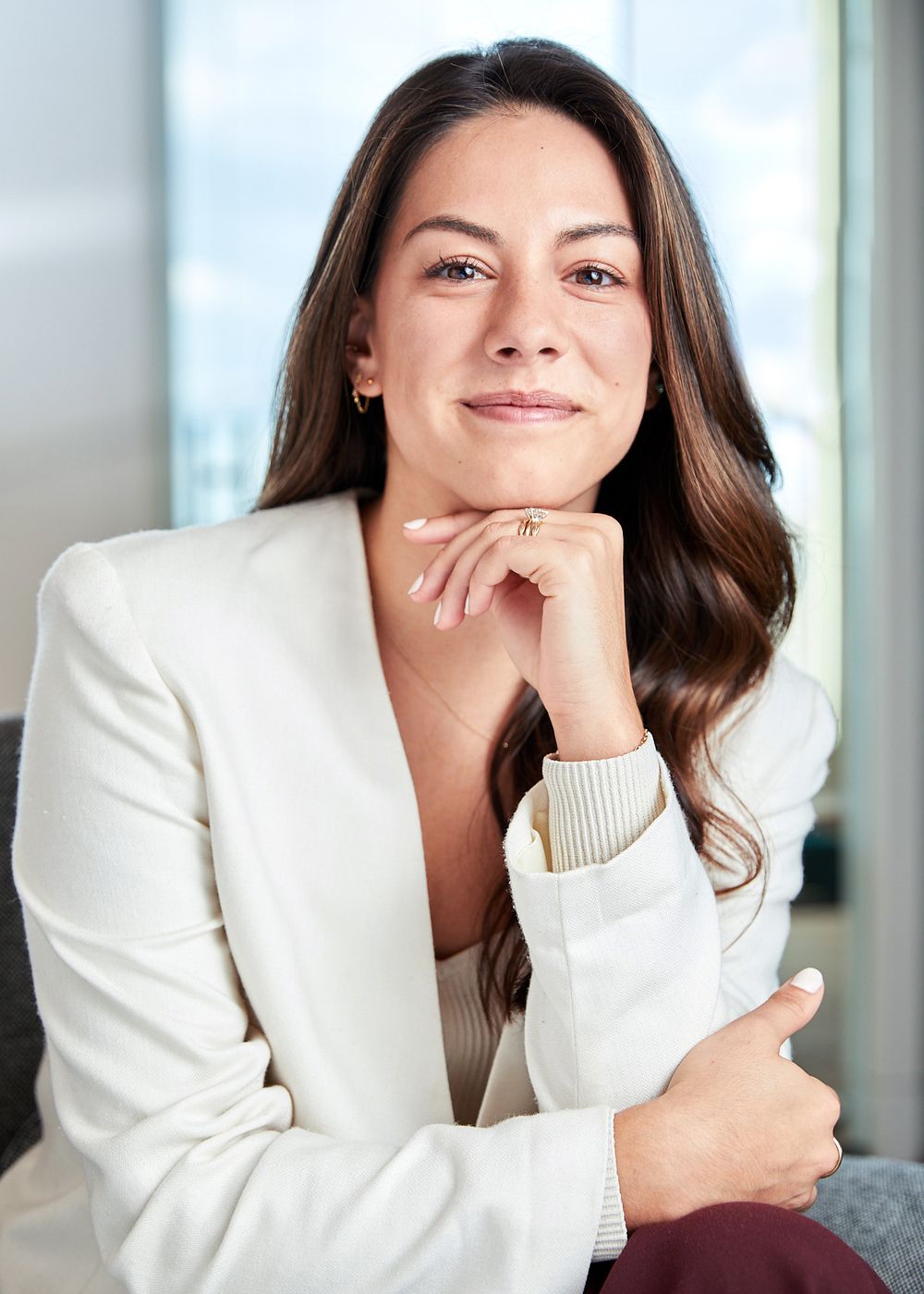 Woman in a white jacket