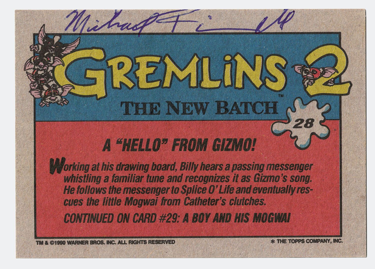 Autographed Gremlins Trading Cards - The Gremlins Museum