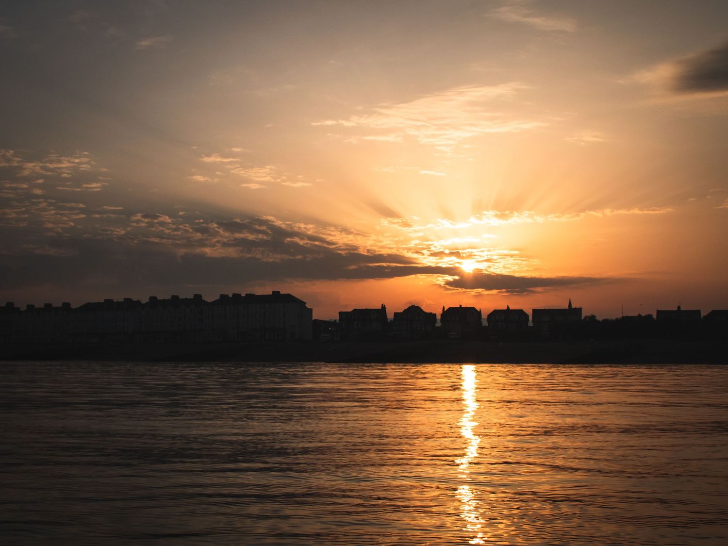sunset on sea eastbourne
