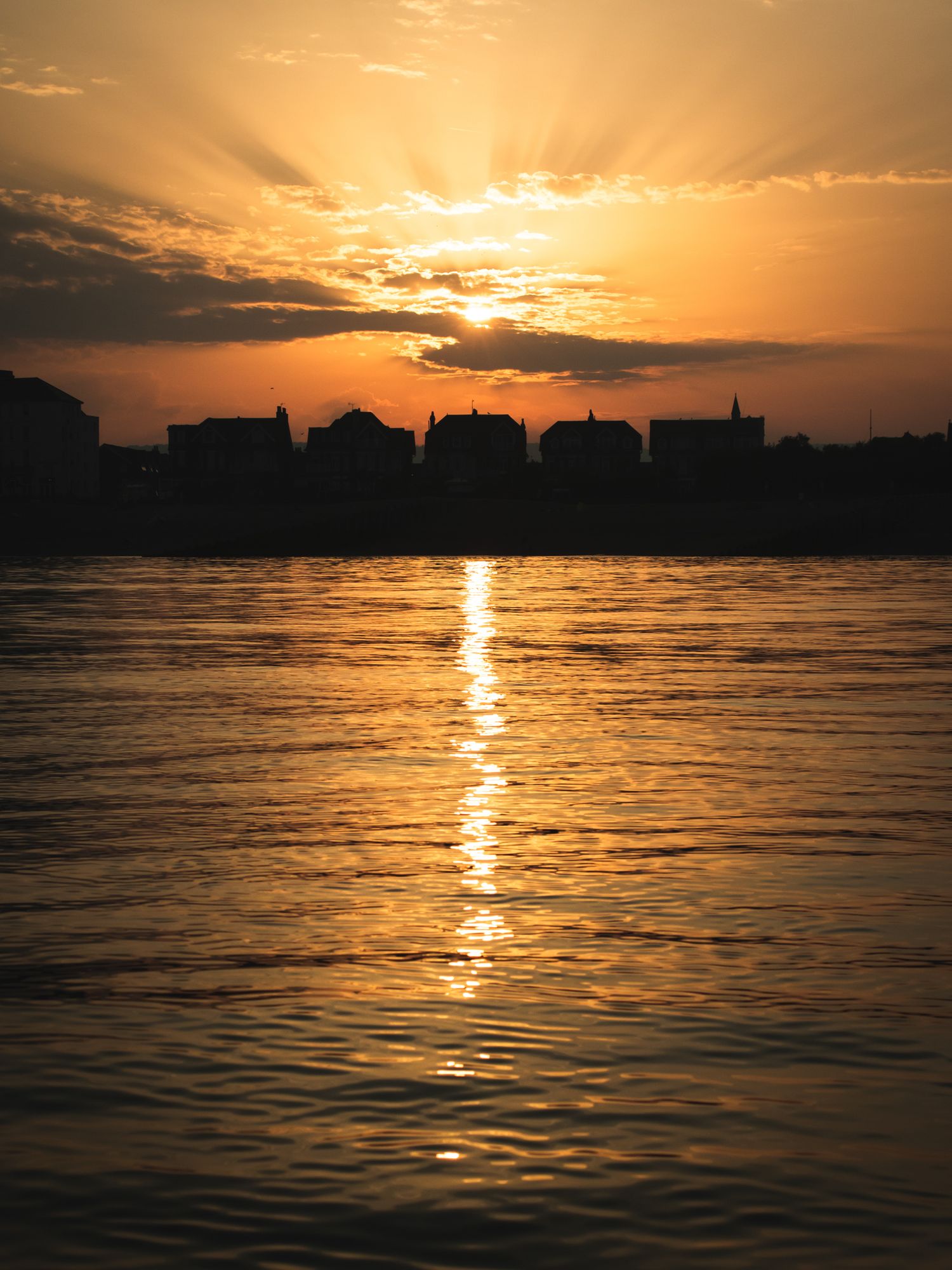 sunset on sea eastbourne