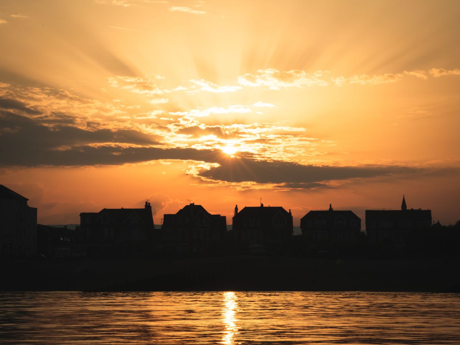 sunset on sea eastbourne