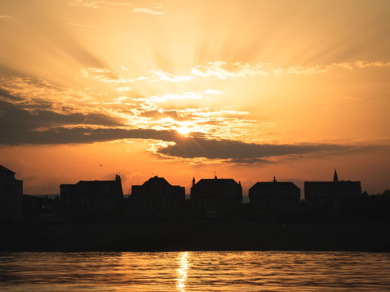 sunset on sea eastbourne