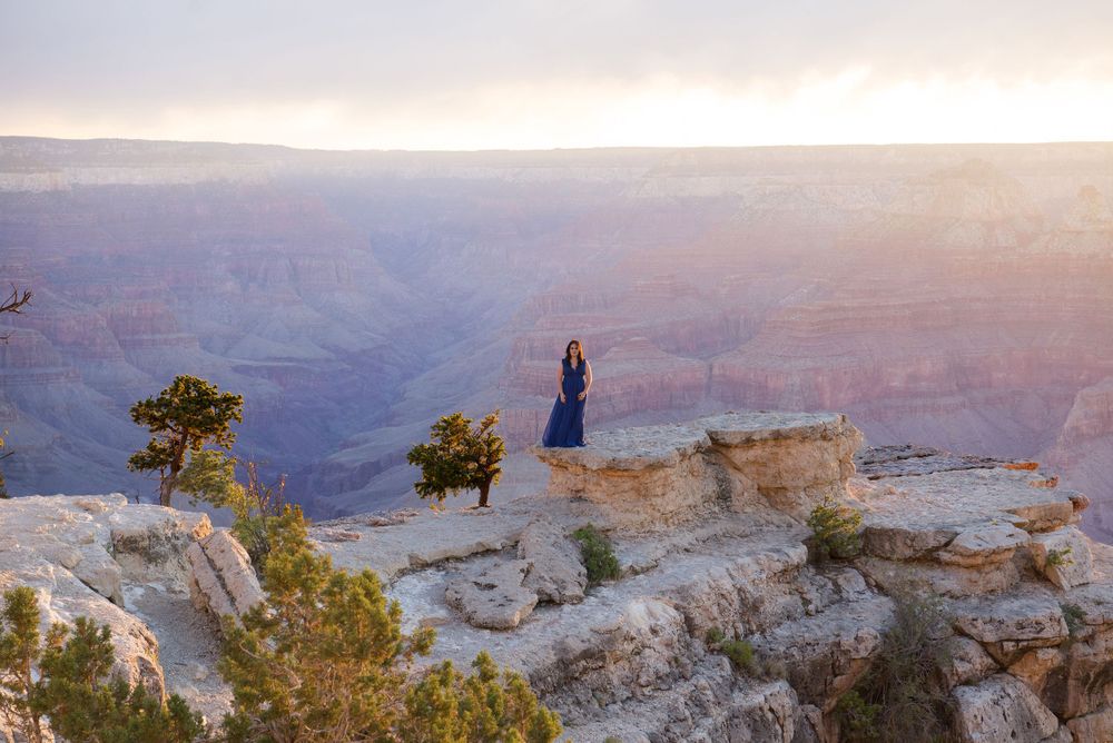 sunrise in the mountains. modeling photo session. grand canyon. arizona. wedding photographer
