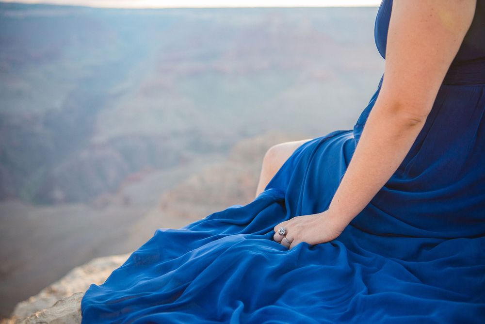 blue dress at the grand canyon. modeling photo session. grand canyon. arizona. wedding photographer