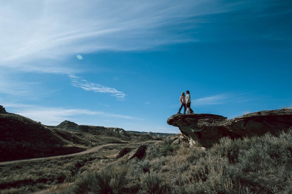 Engagement Photography - Couple Portraiture in Dinosaur Park, AB